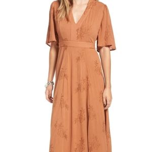 Embroidered Midi Dress